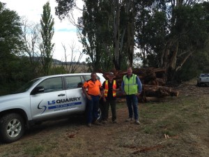 SITE PHOTO: (L-R) Campagnolo Earthworks Manager GrubCampagnolo, GBCMA Project Officer Geoff Brennan and LSQuarry Managing Director Mr Ashley Day